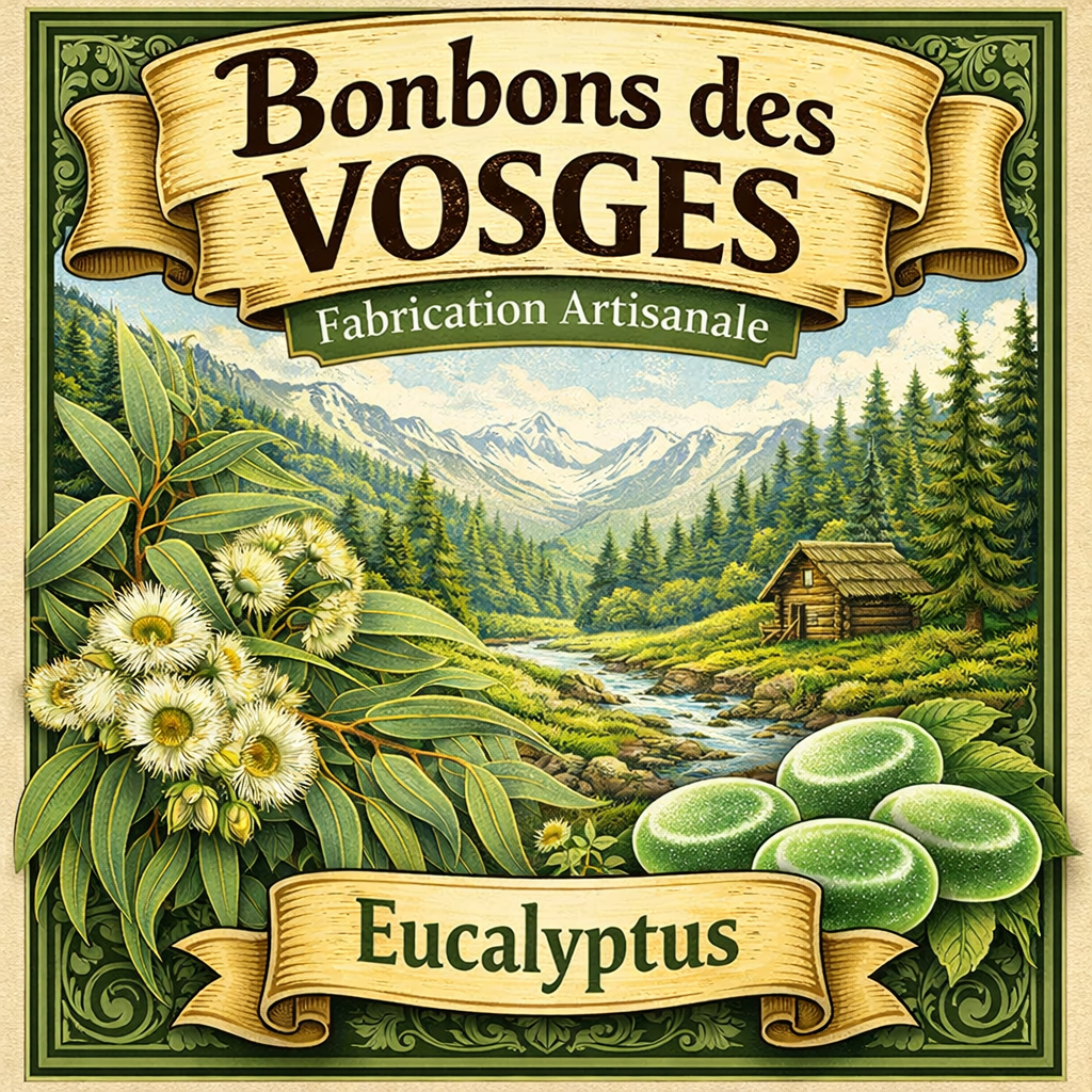 Bonbon des Vosges à l'eucalyptus (boite carton) 130g