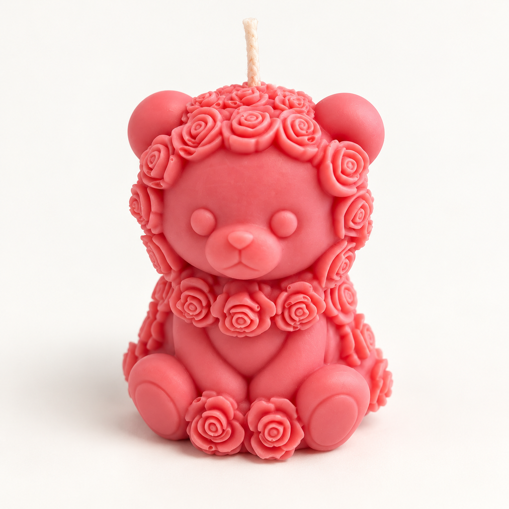 Bougie Ourson Fleuri – Vanille