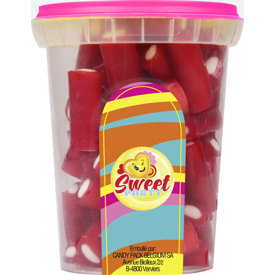 [029951] SWEET PARTY CUP MINI CABLE FRAISE 160GR