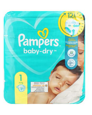 PAMPERS BABY DRY T1 2-5KG 21P