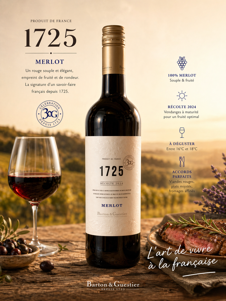 1725 B&G PAYS D'OC 0.75L MERLOT rouge