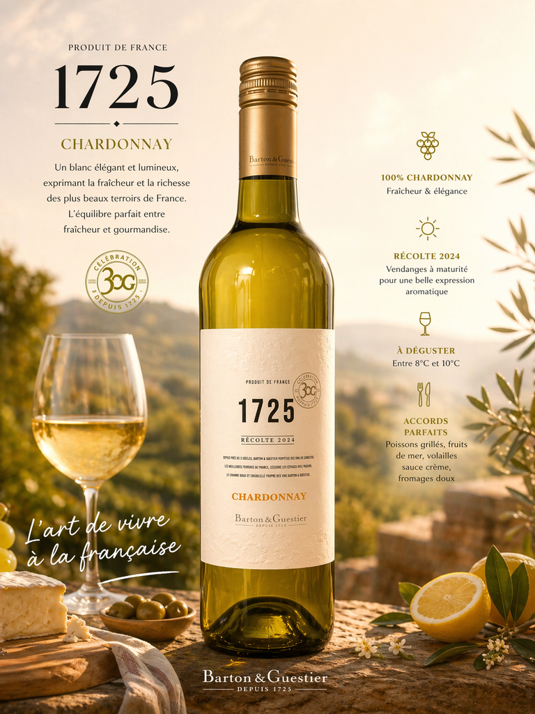 1725 B&G PAYS D'OC 0.75L CHARDONNAY blanc