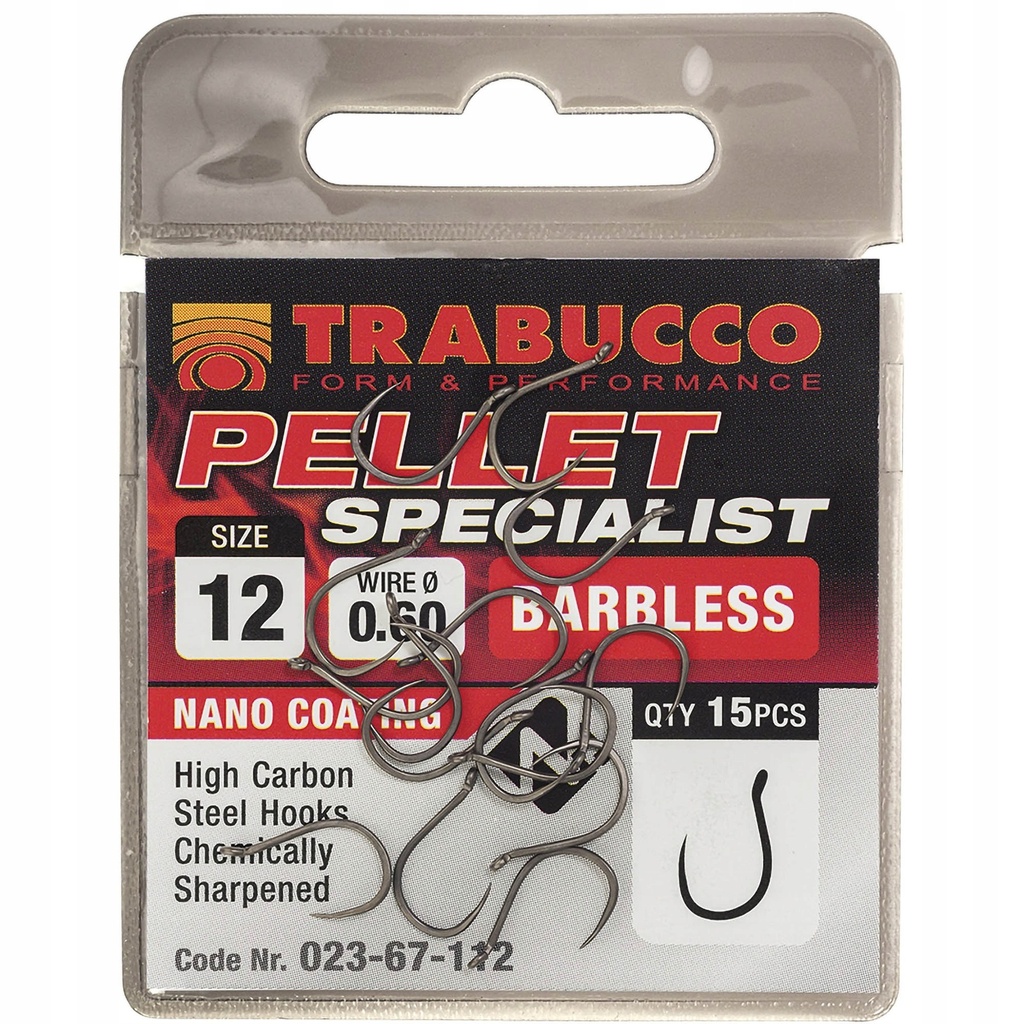 Haczyki Feeder Trabucco Pellet Specialist Bezzadziorowe R. 12