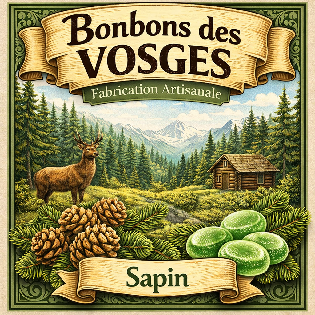 Bonbon des Vosges au Sapin (boite carton) 130g