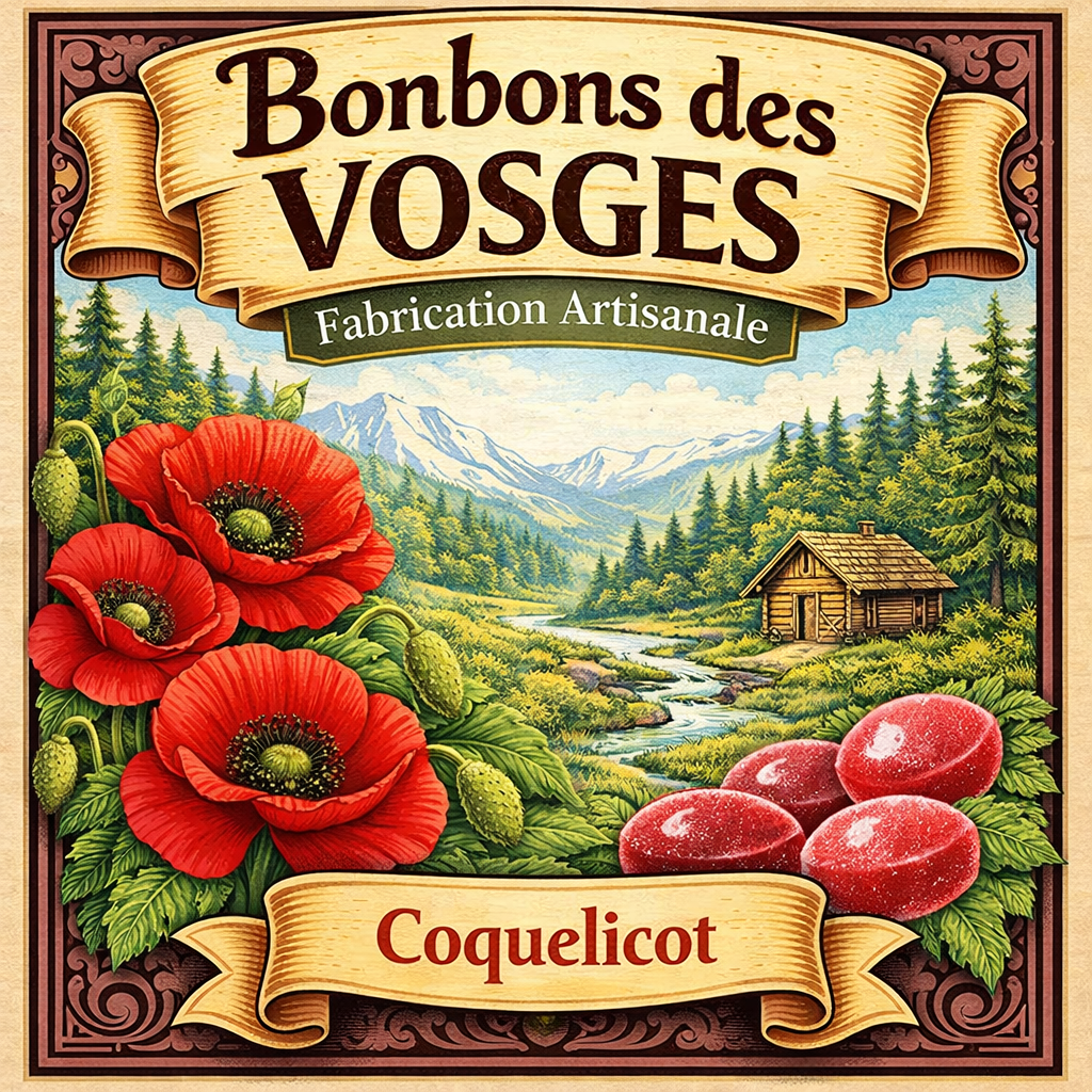 [(sachet)3760115260382] Bonbon des Vosges Coquelicots
