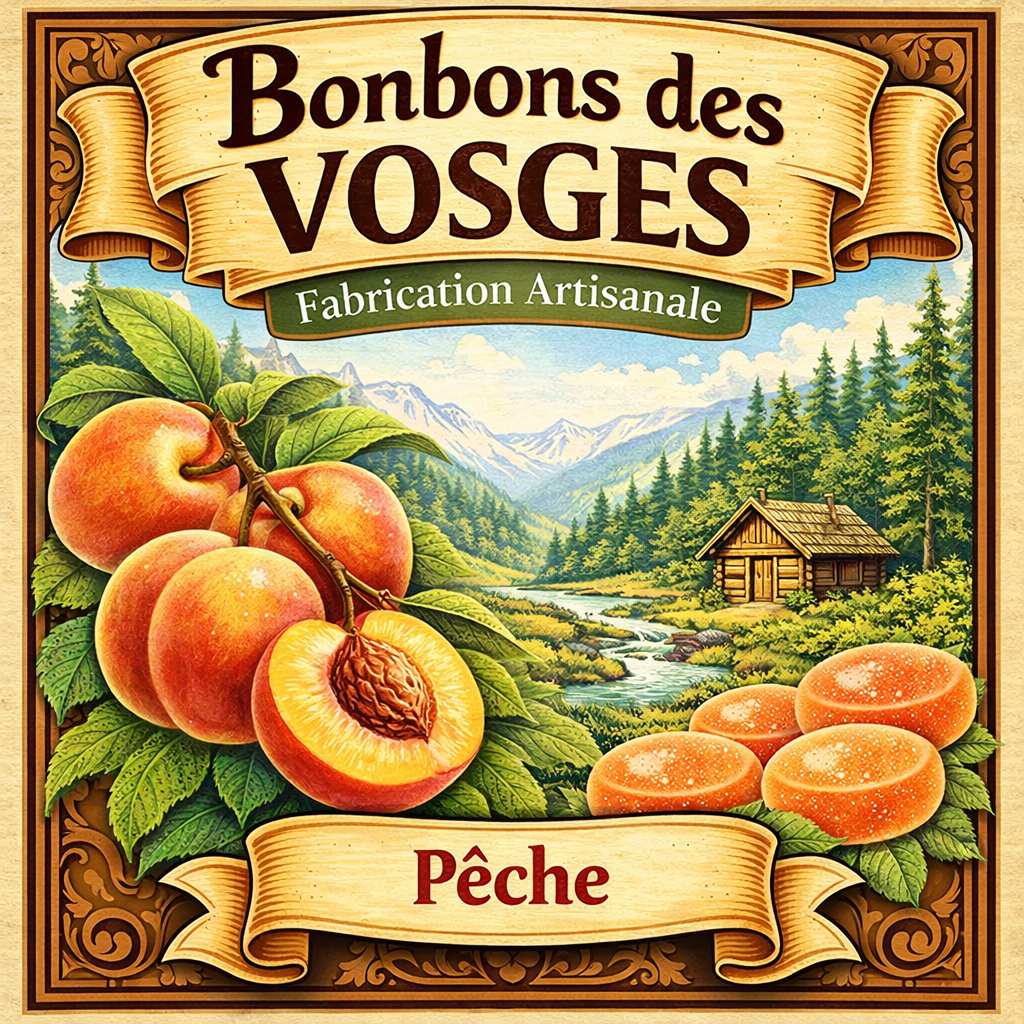 [(sachet)3760115260313] Bonbon des Vosges  Pêche