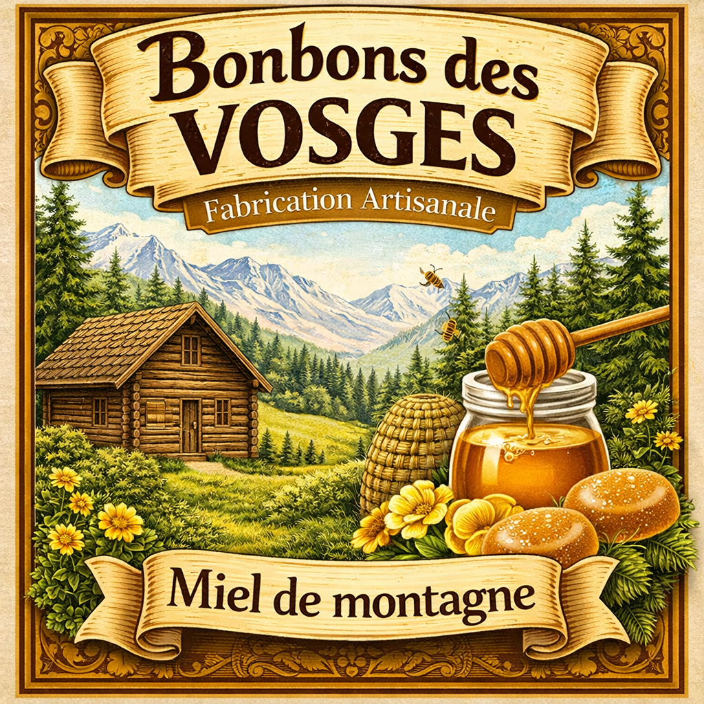 Bonbon des Vosges au Miel de montagne (Boite carton) 130g