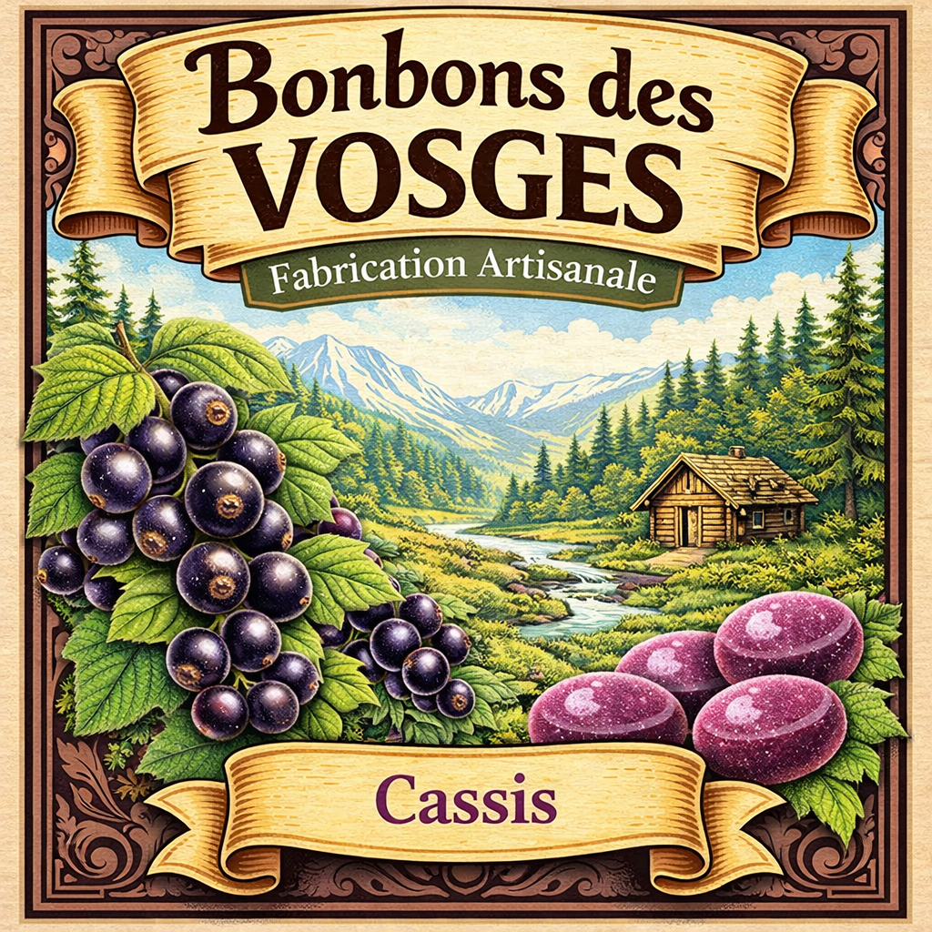 [(sachet)3760115260320] Bonbon des Vosges au  Cassis