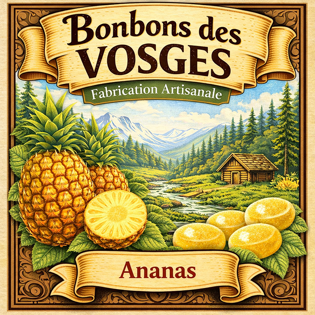 [(sachet)3760115260399] Bonbon des Vosges à l'Ananas