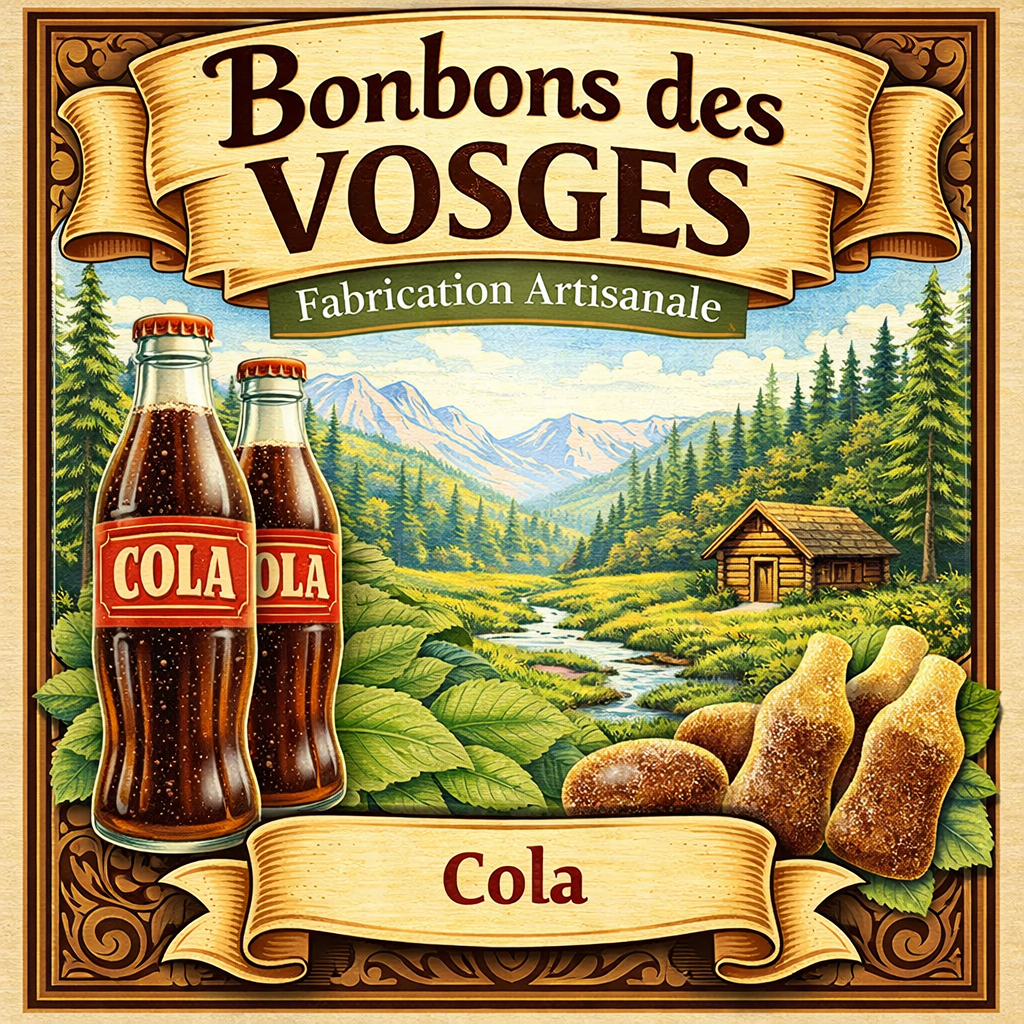 [3760115260054] Bonbon des Vosges au Cola (sachet) 200g
