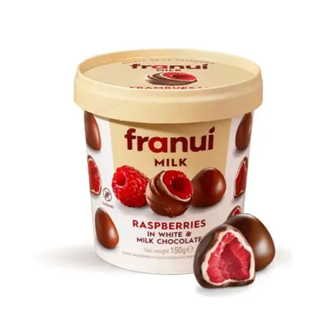Frambuesas Frescas Bañadas En 2 Chocolates