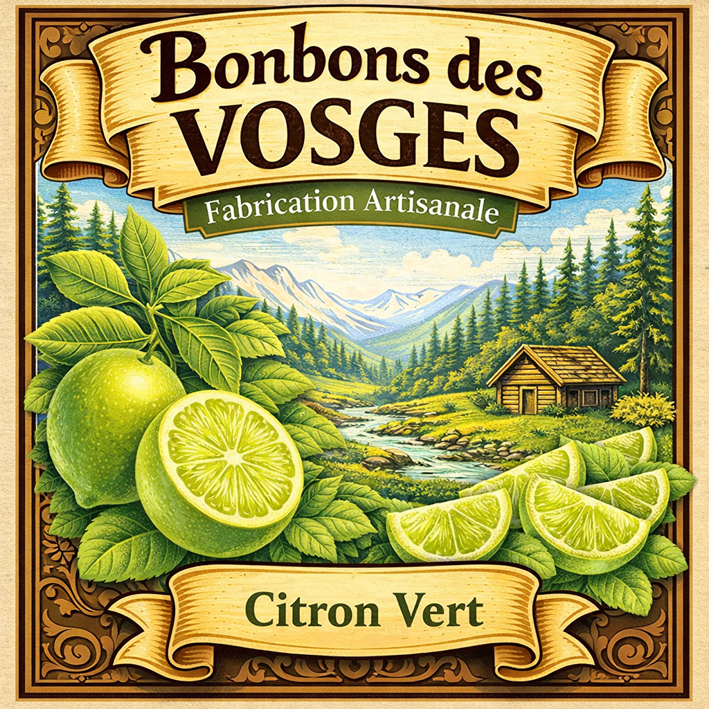 [(sachet)3760115260276] Bonbon des Vosges au Citron Vert