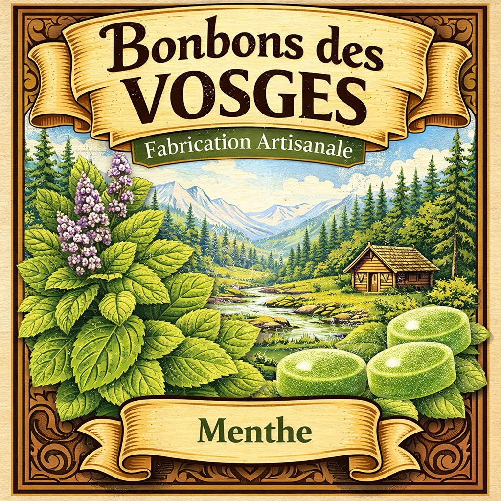 [(sachet)3760115260368] Bonbon des Vosges à la Menthe